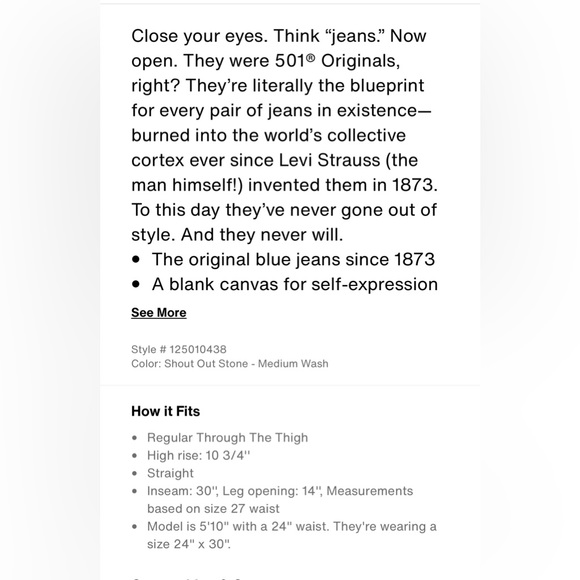 LEVIS 501 original fit jeans - Picture 3 of 3